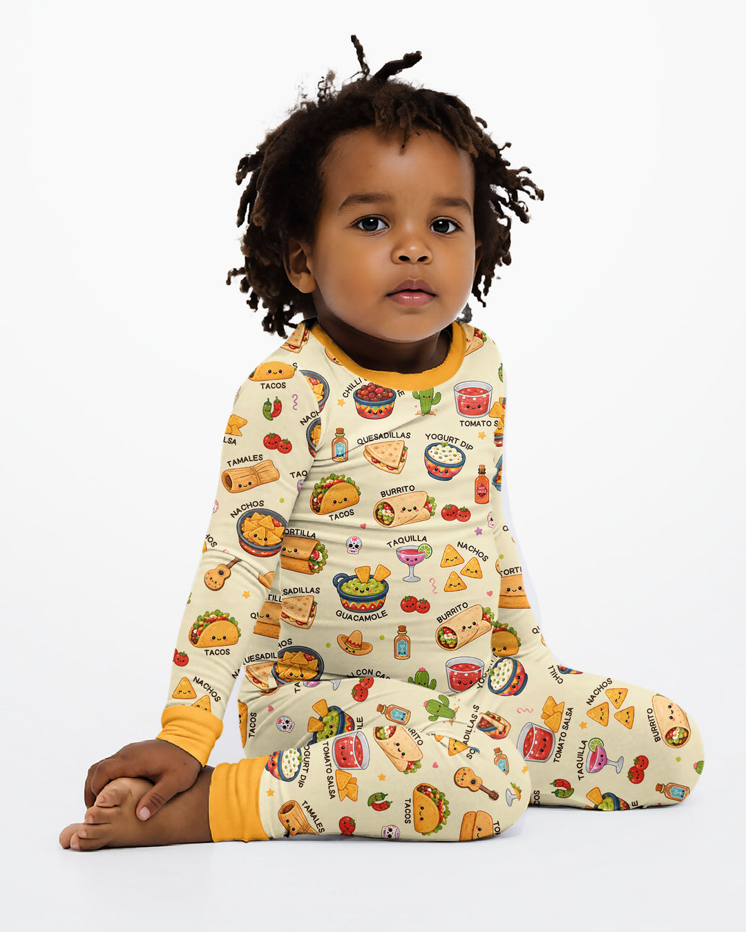 Conjunto de pijama de dos piezas de bambú con mangas largas, plantilla PERSONALIZADA