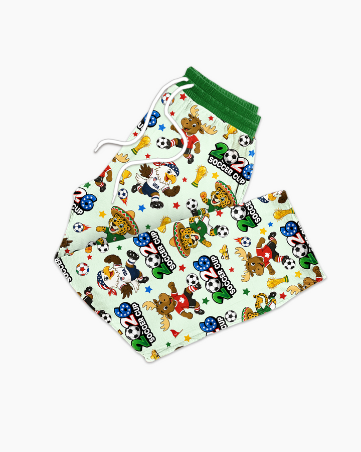 Soccer Cup Cute Mascots Bamboo Men's Pajama Set