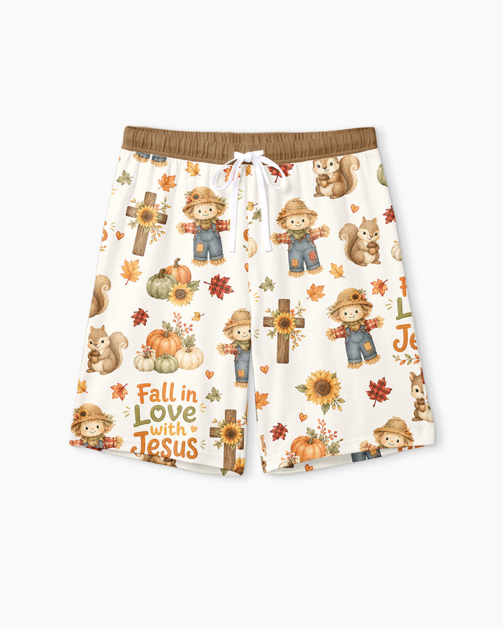 Fall For Jesus Bamboo Men Short Sleeve Short Pajama Set