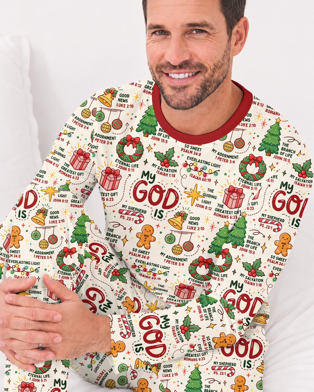 Christmas My God Is Bamboo Men's Pajama Set