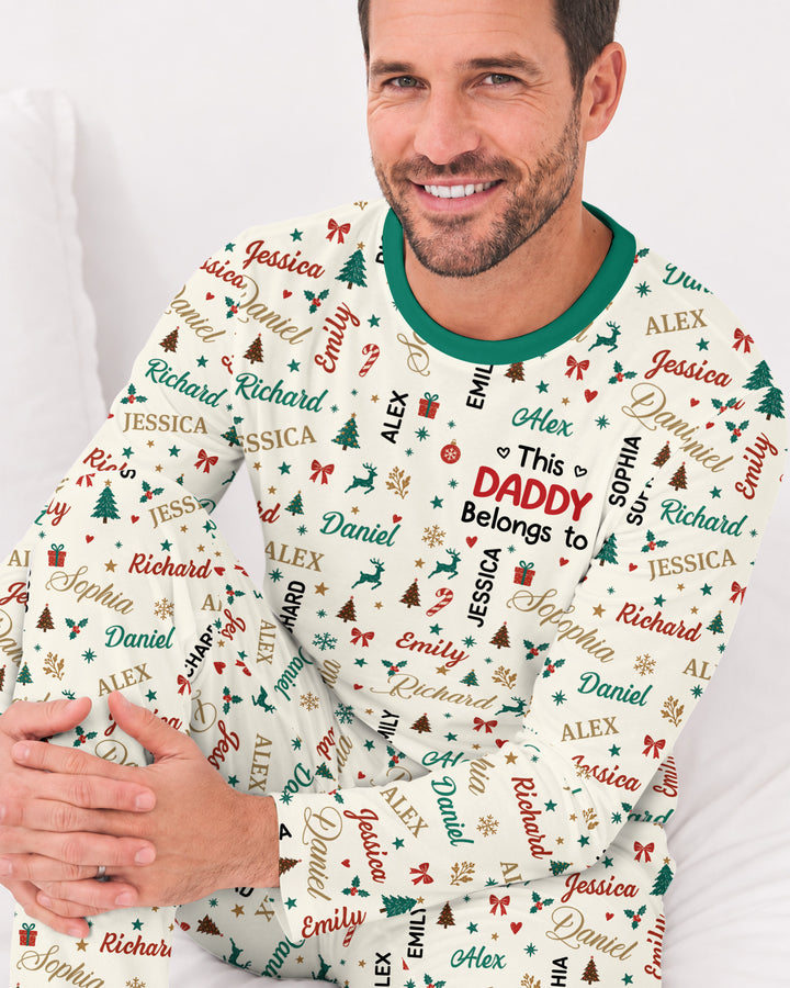 Custom Daddy Christmas Belongs To Bamboo Men's Pajama Set