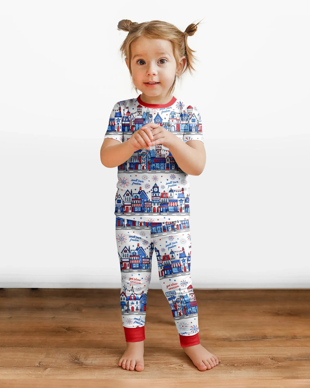Small Town Freedom USA Bamboo Two Piece Short Sleeve Pajama Set