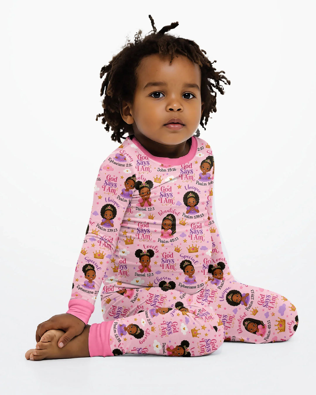 Black Princess God Says I Am Bamboo Two Piece Long Sleeve Pajama Set