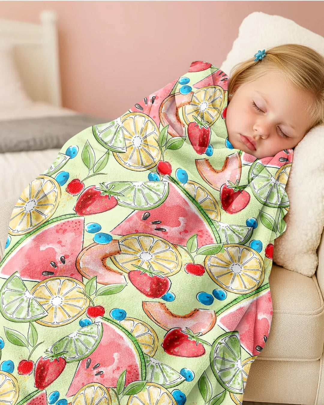 Sweet Summer Fruits Family Matching Bamboo Blanket