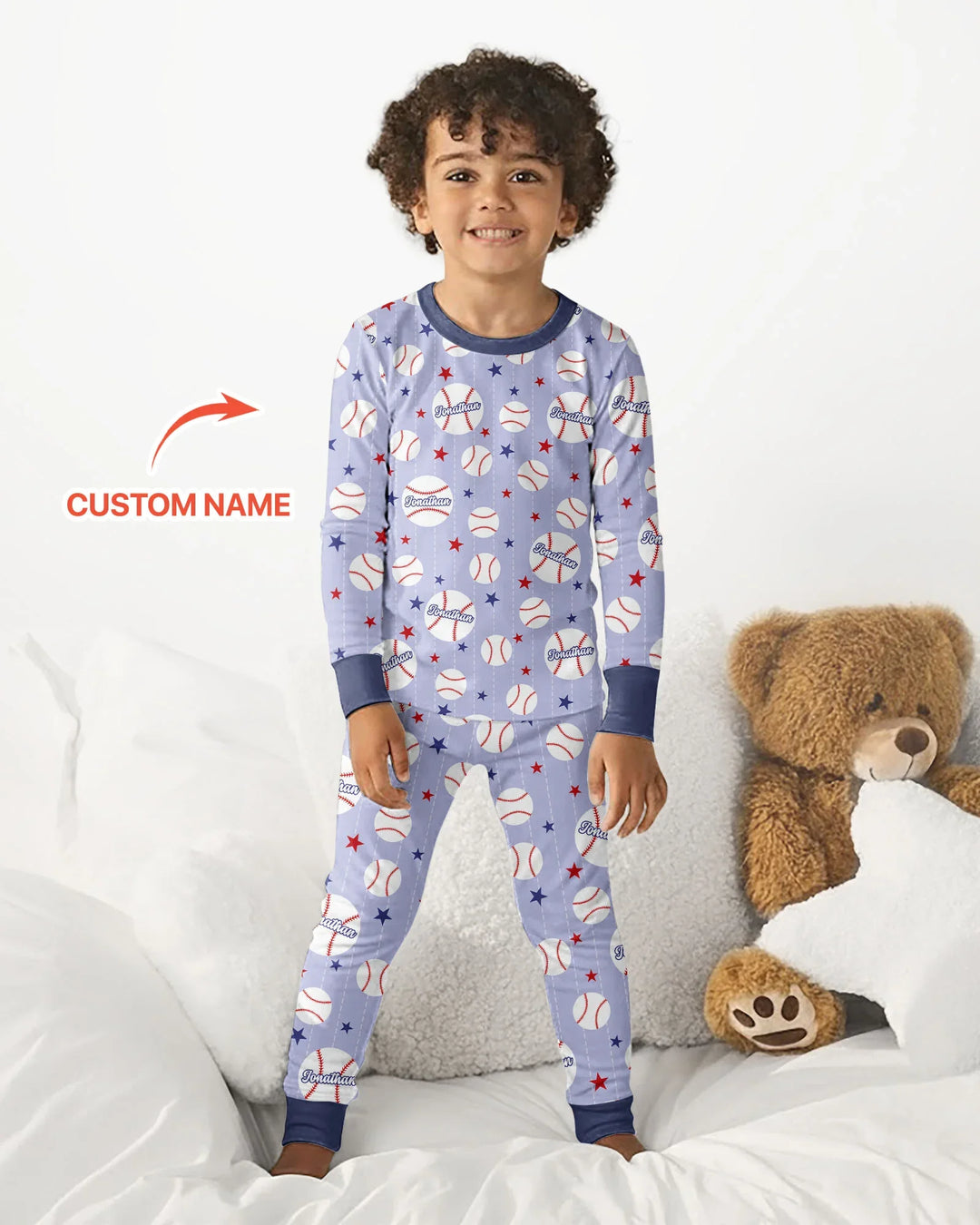 Zweiteiliges Langarm-Pyjama-Set mit Sommerfrüchten