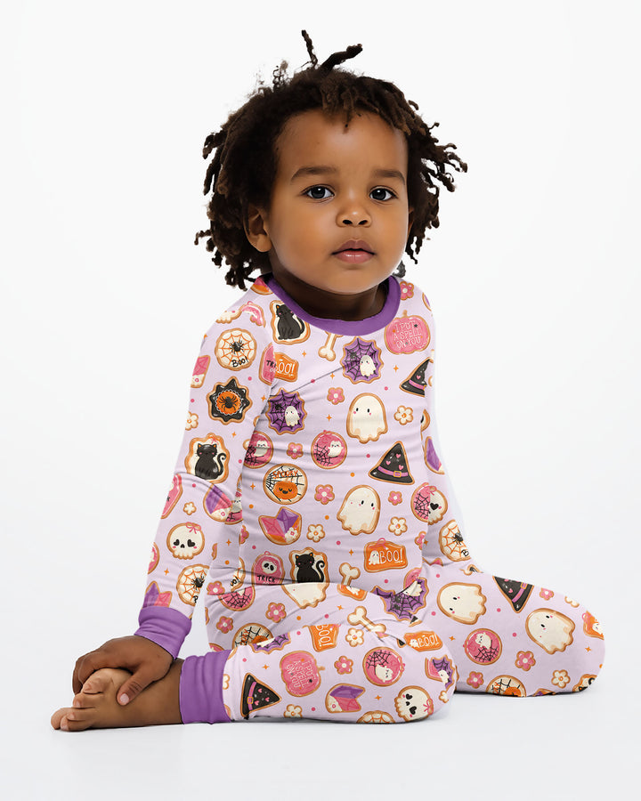 Cute Halloween Sugar Cookies Bamboo Two Piece Long Sleeve Pajama Set