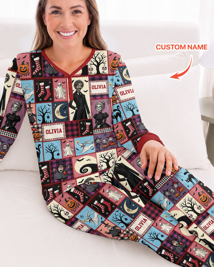Vertical Halloween Bamboo Women Pajama Set