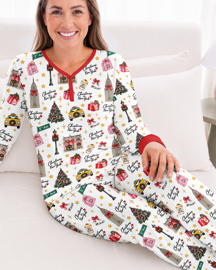 Christmas In NYC Bamboo Women Pajama Set