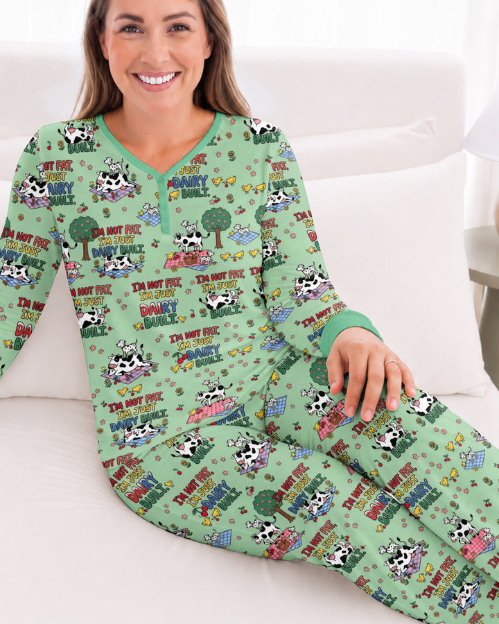 I'm Not Fat I'm Just Dairy Built Bamboo Women Pajama Set