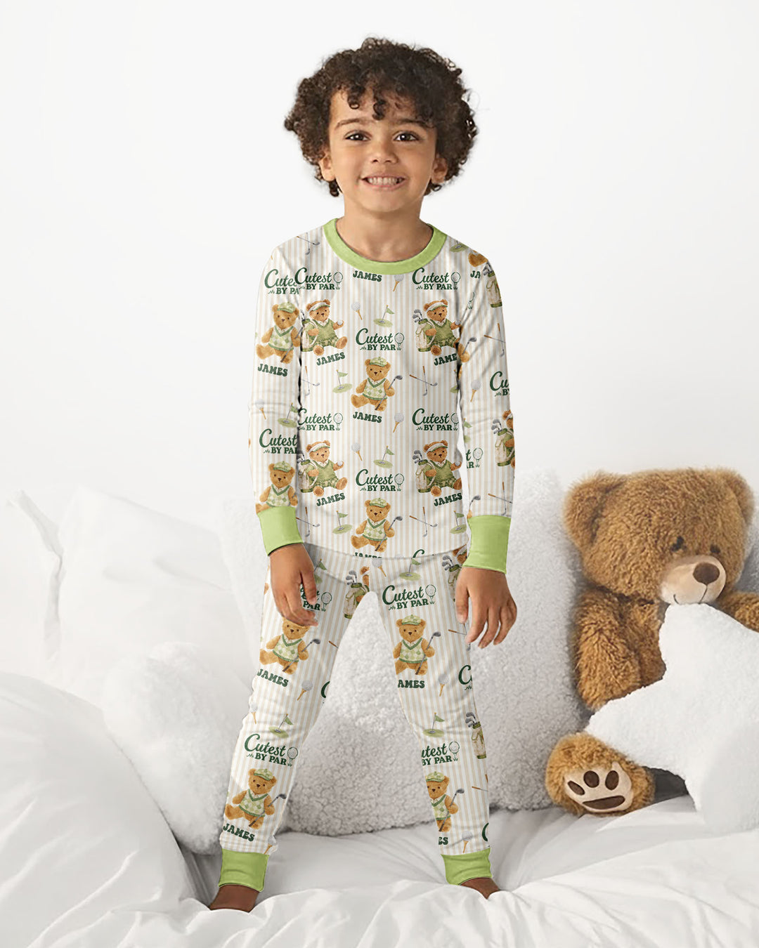 Cutest By Par Custom Name Bamboo Two Piece Long Sleeve Pajama Set