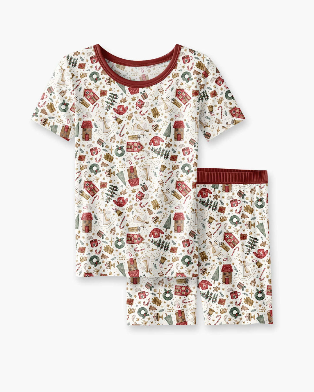 Magical Christmas Story Bamboo Two Piece Short Sleeve Shorts Pajama Set