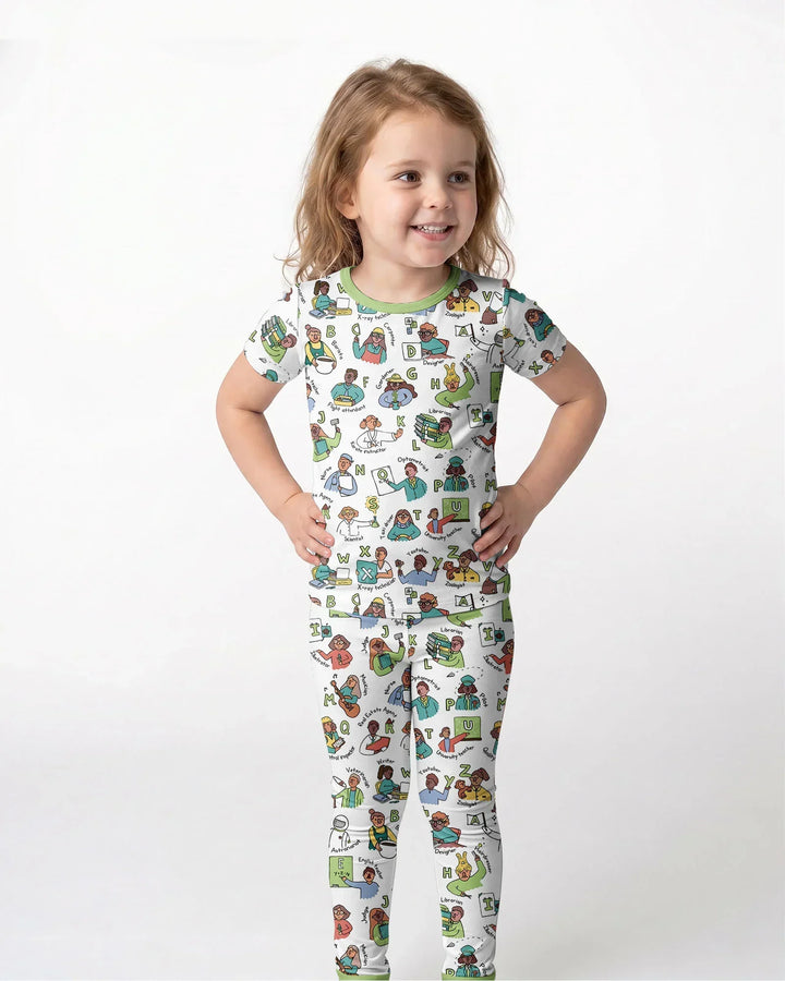 Conjunto de pijama de dos piezas de manga corta de bambú