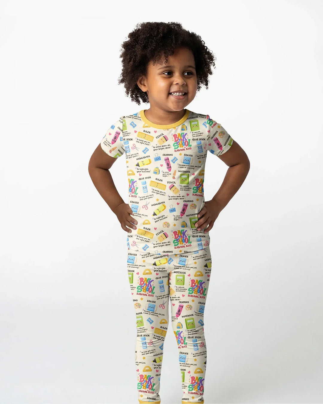 Back To School Survival Kit Bamboo Two Piece Short Sleeve Pajama Set