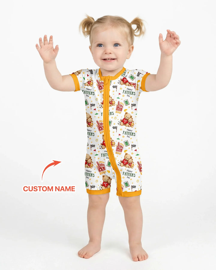 You're #1 Dad Daddy & Me Matching Bamboo Shorty Zippy