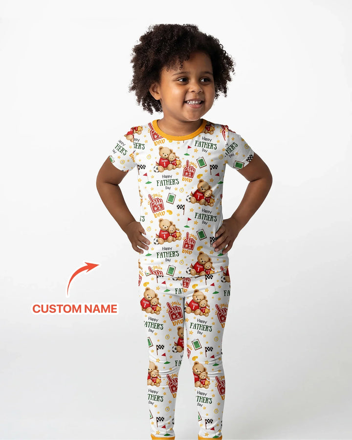 You're #1 Dad Daddy & Me Matching Bamboo Two Piece Short Sleeve Pajama Set