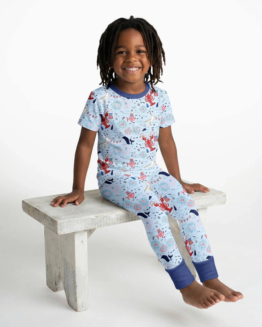 Zweiteiliges, kurzärmliges Pyjama-Set mit Marienkäfern