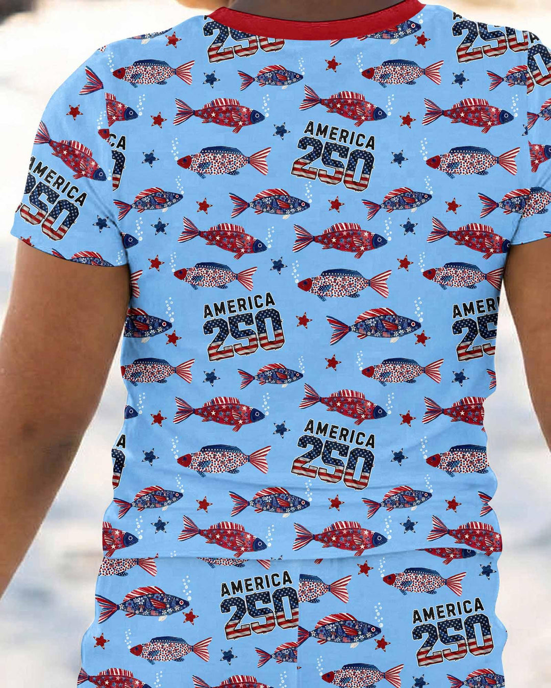 Conjunto de pijama de dos piezas de manga corta de bambú