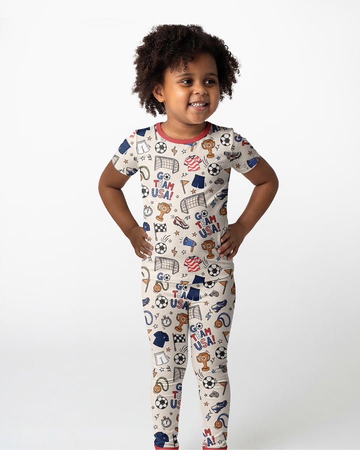 Soccer Go Team USA Bamboo Two Piece Short Sleeve Pajama Set