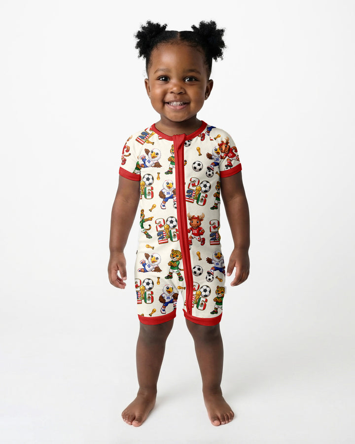 Cute Soccer Mascots USA CAN MEX Bamboo Shorty Zippy