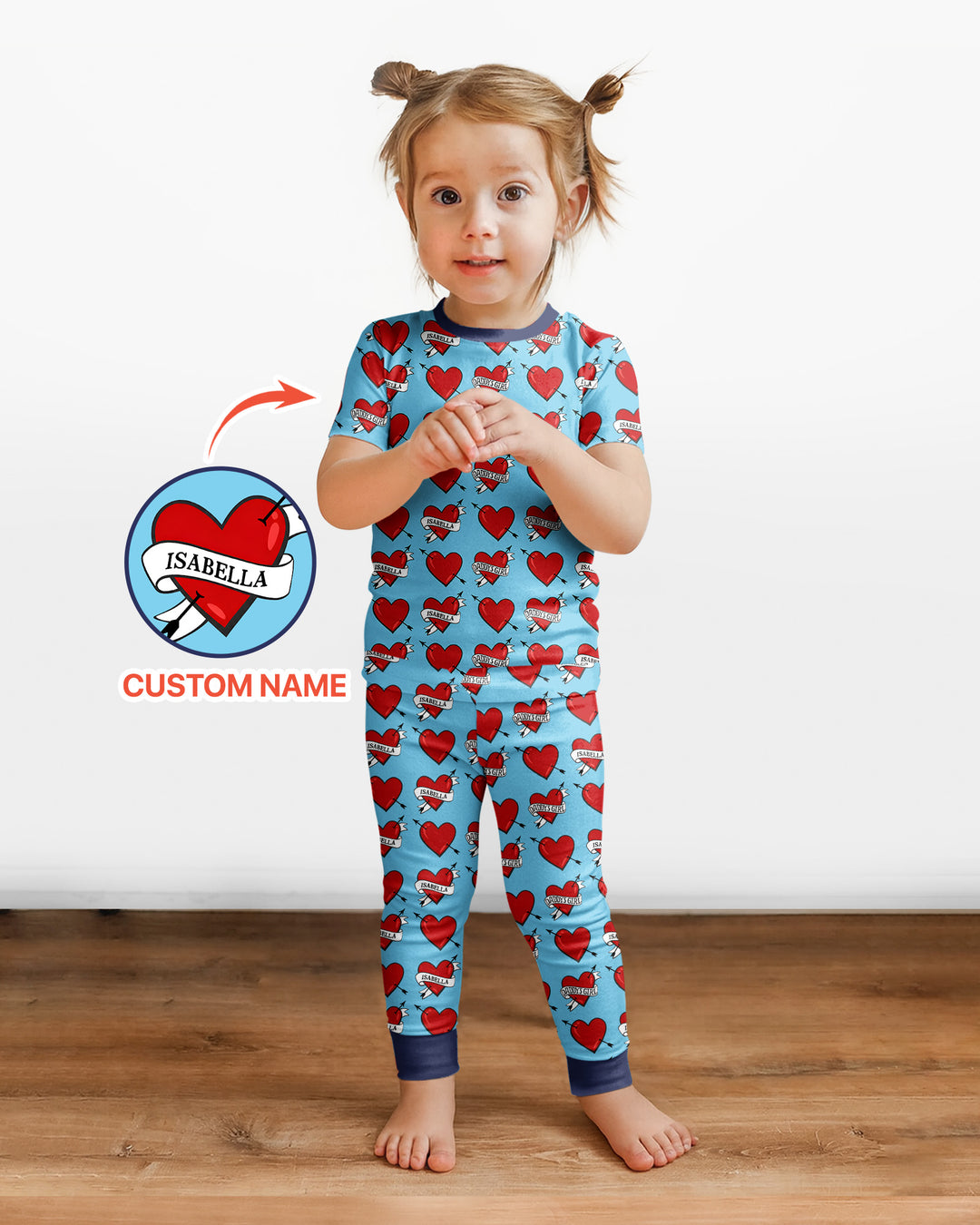 Zweiteiliges, kurzärmliges Pyjama-Set mit Marienkäfern