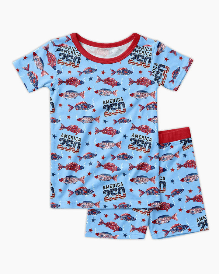Conjunto de Pijama de Dos Piezas de Bambú con Mangas Cortas y Pantalones Cortos