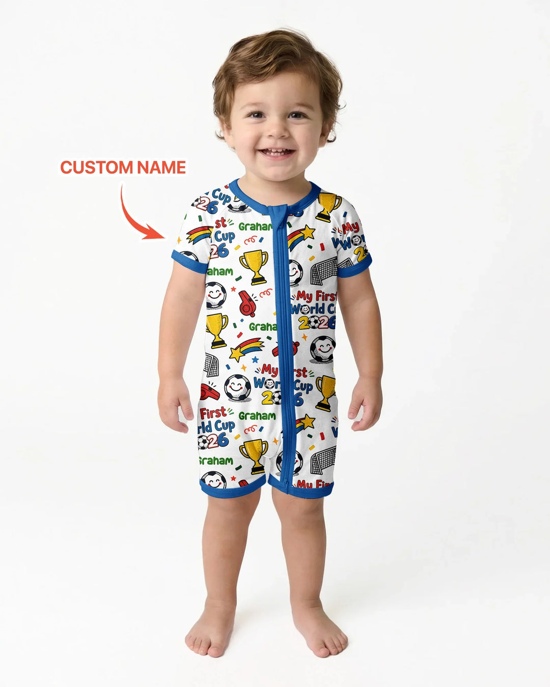 Plantilla PERSONALIZADA de Bambú Pijama Corto con Cremallera