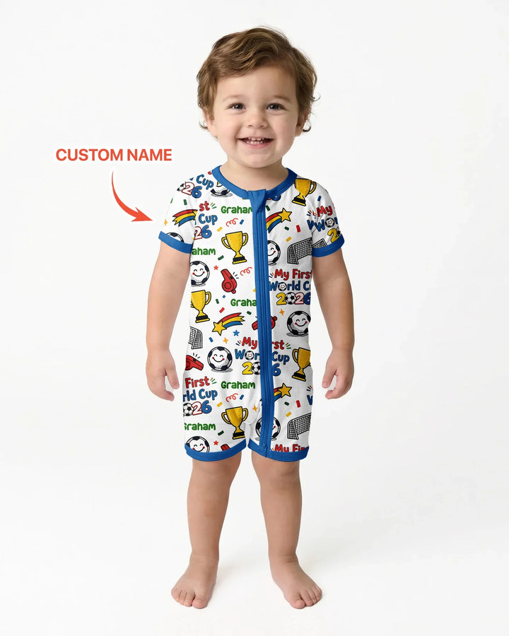 Plantilla PERSONALIZADA de Bambú Pijama Corto con Cremallera