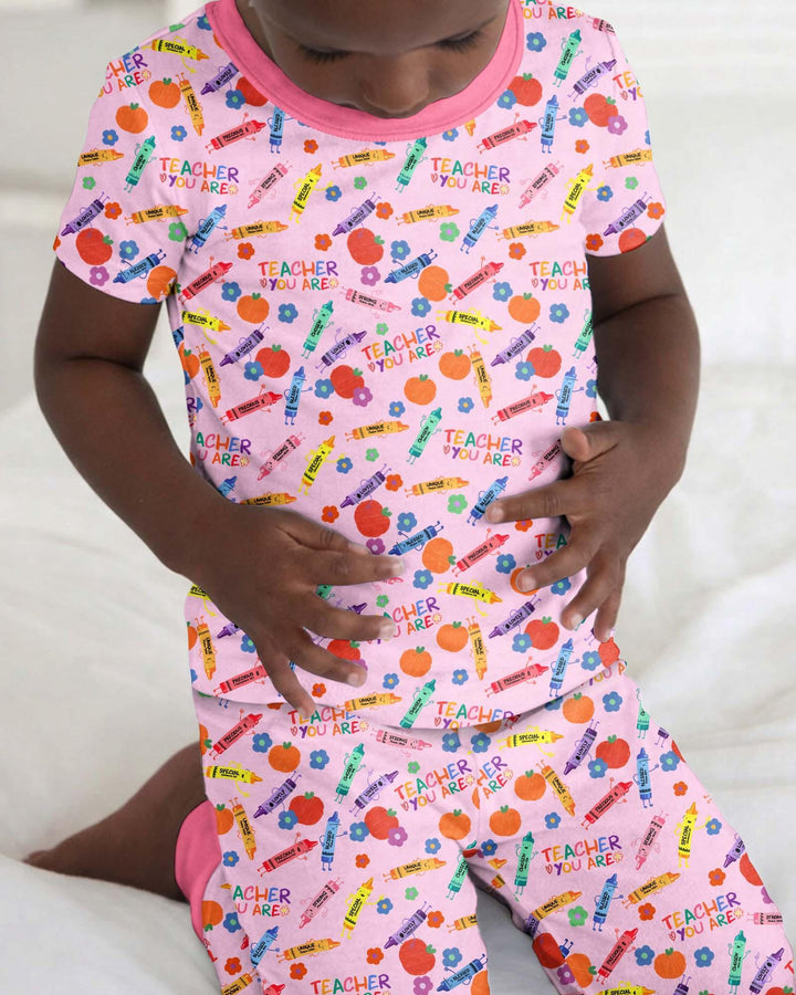 Teacher You Are Special Bamboo Two Piece Short Sleeve Pajama Set