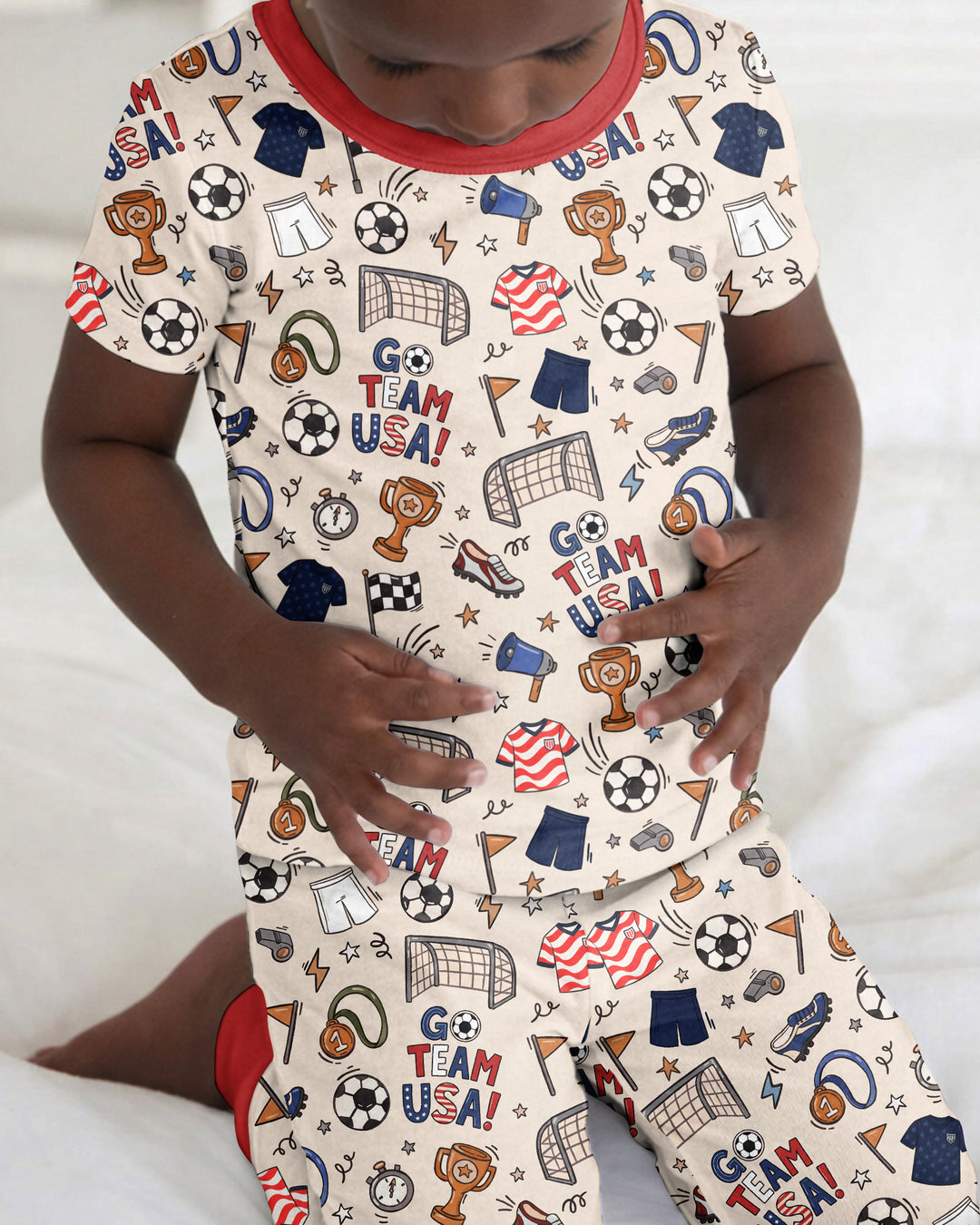 Soccer Go Team USA Bamboo Two Piece Short Sleeve Pajama Set