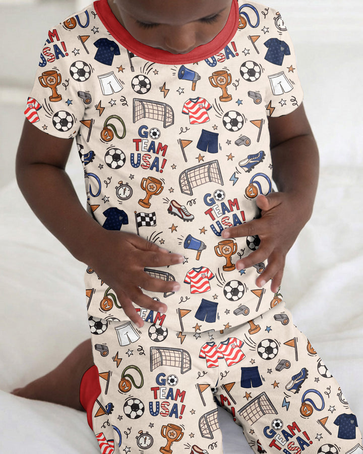 Soccer Go Team USA Bamboo Two Piece Short Sleeve Pajama Set