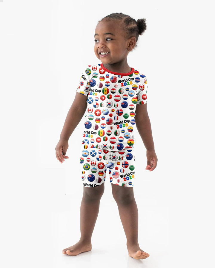 Conjunto de Pijama de Dos Piezas de Bambú con Mangas Cortas y Pantalones Cortos