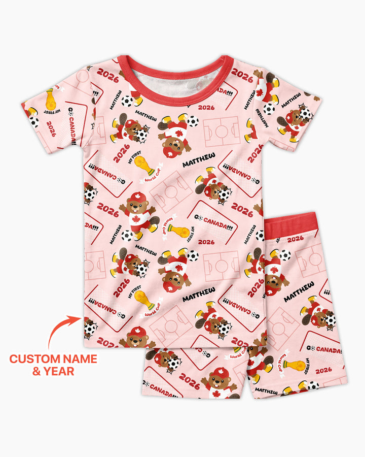 Pijama de bambú de dos piezas de manga corta con pantalón corto, plantilla personalizada