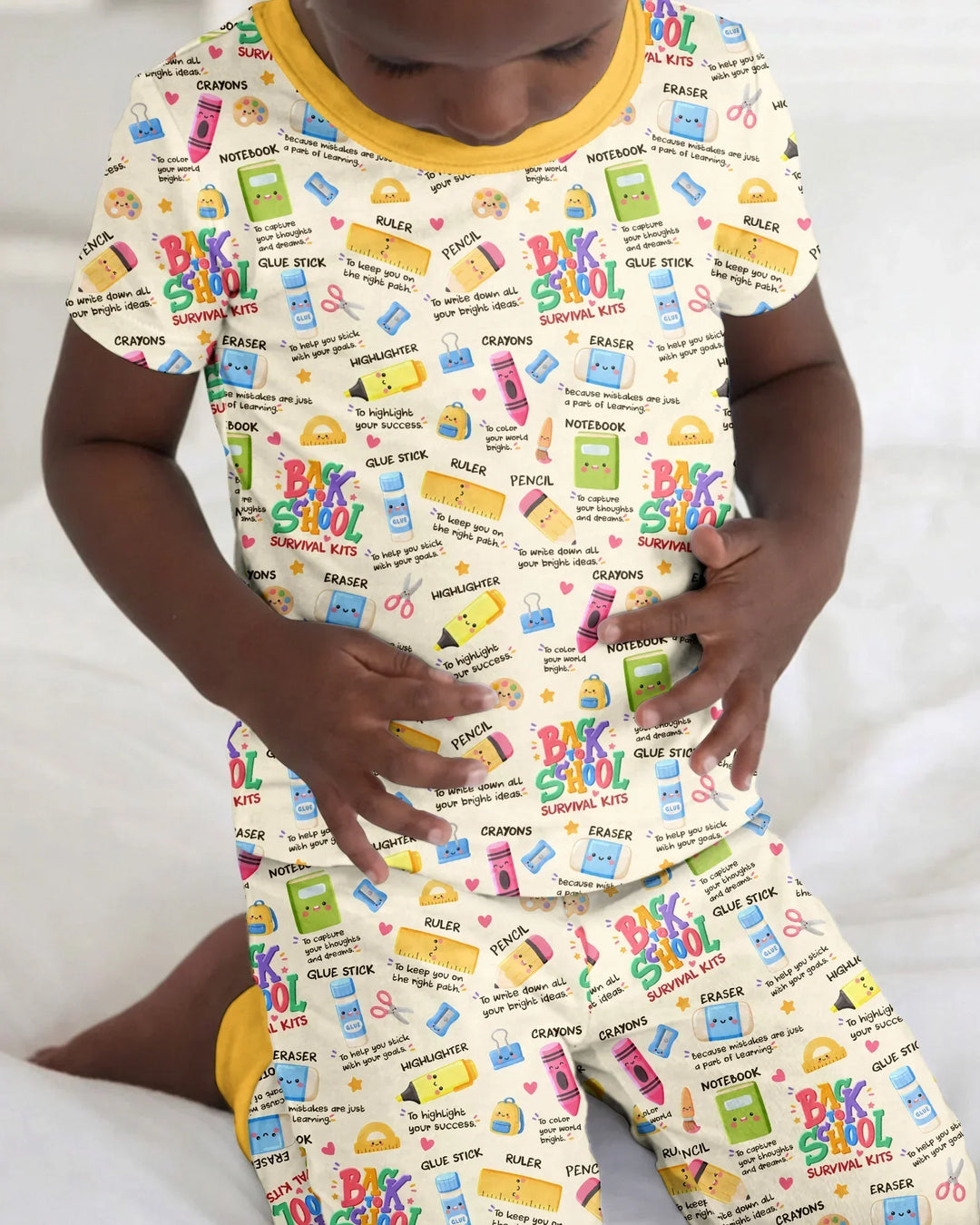 Back To School Survival Kit Bamboo Two Piece Short Sleeve Pajama Set