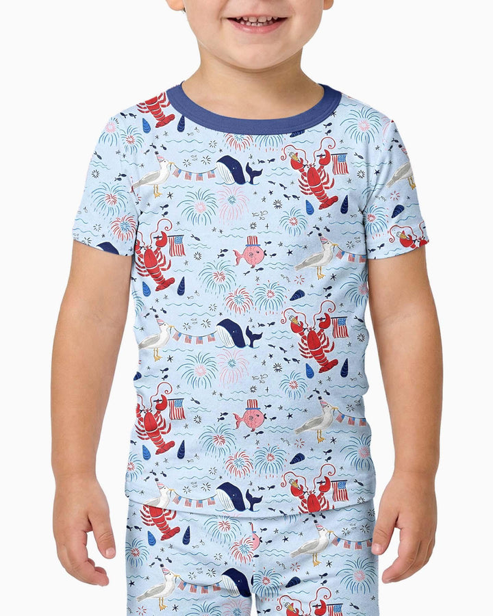 Zweiteiliges, kurzärmliges Pyjama-Set mit Marienkäfern