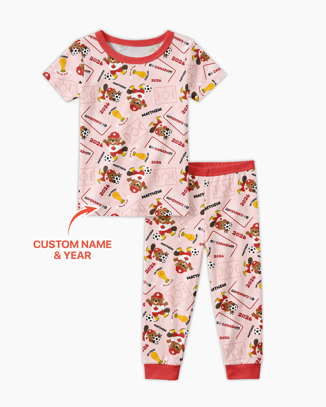 Conjunto de pijama de dos piezas de bambú de manga corta, plantilla personalizada