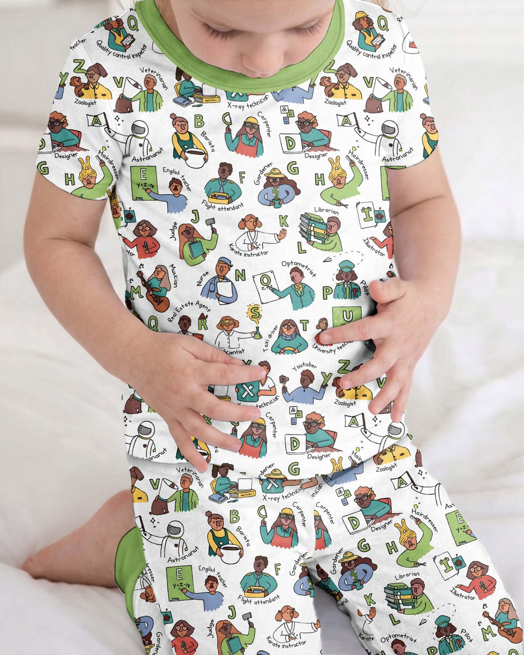 Conjunto de pijama de dos piezas de manga corta de bambú