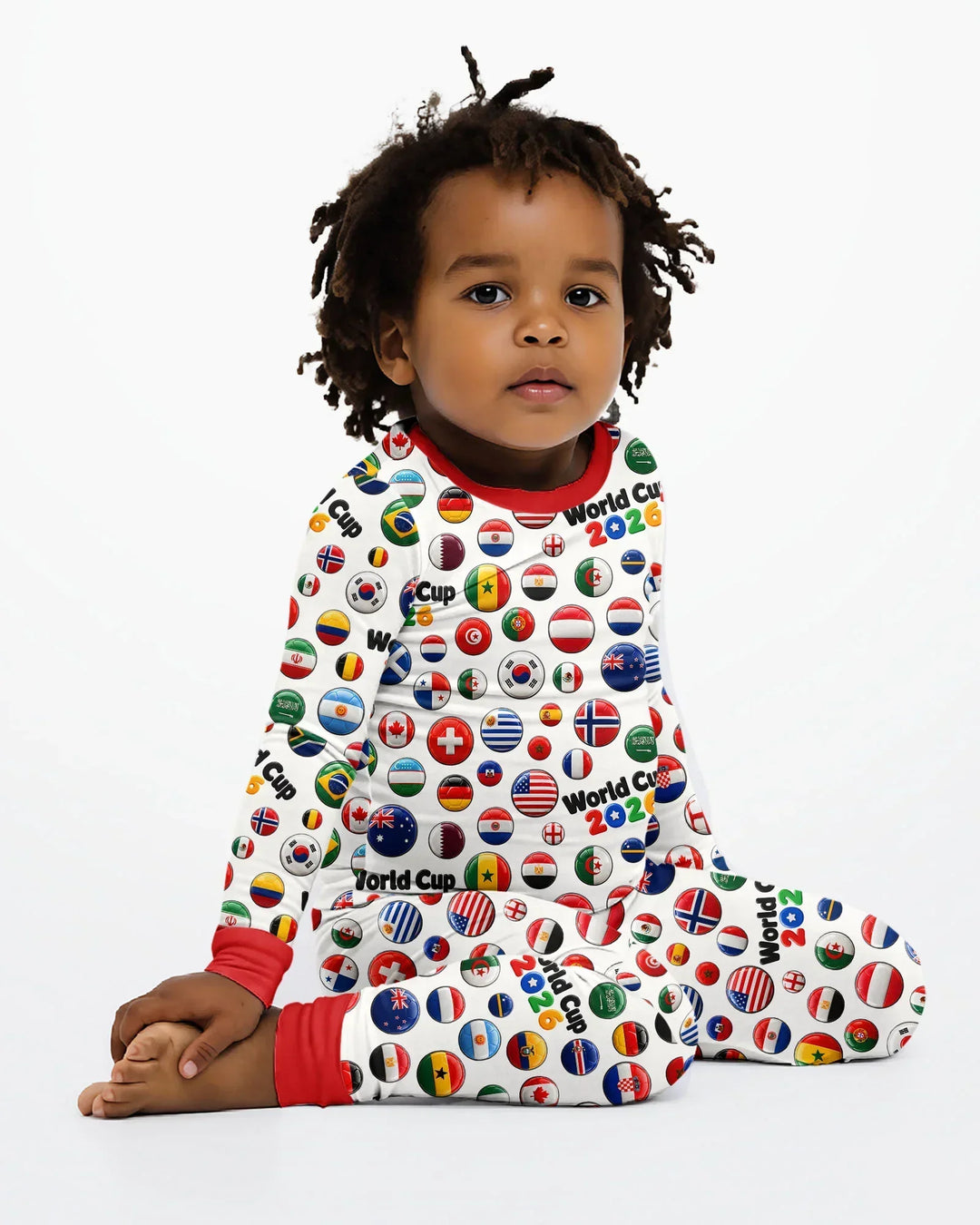 Soccer Cup All Country Balls Bamboo Two Piece Long Sleeve Pajama Set