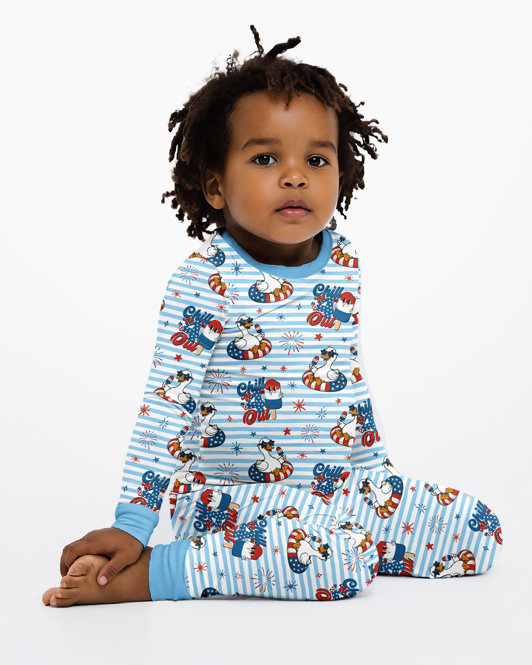 Zweiteiliges Langarm-Pyjama-Set mit Sommerfrüchten
