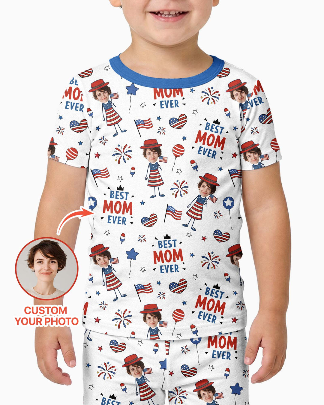 Zweiteiliges, kurzärmliges Pyjama-Set mit Marienkäfern