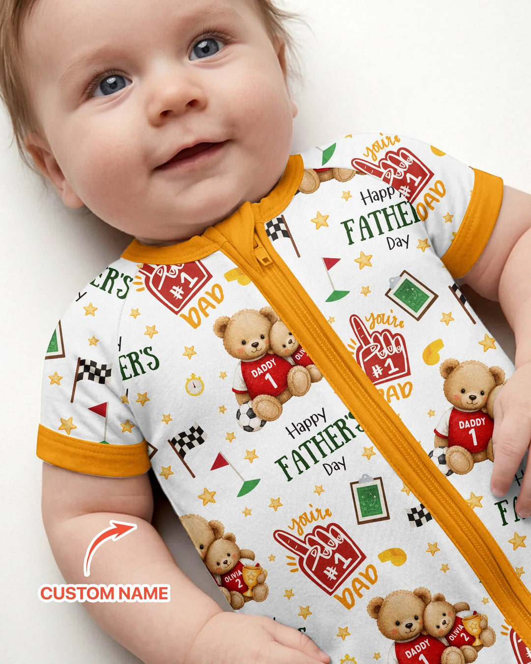 You're #1 Dad Daddy & Me Matching Bamboo Shorty Zippy