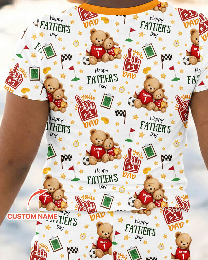 You're #1 Dad Daddy & Me Matching Bamboo Two Piece Short Sleeve Pajama Set