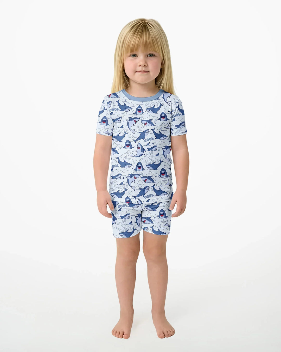 Schlafanzug-Set zweiteilig, kurze Ärmel, kurze Hose, Bambus
