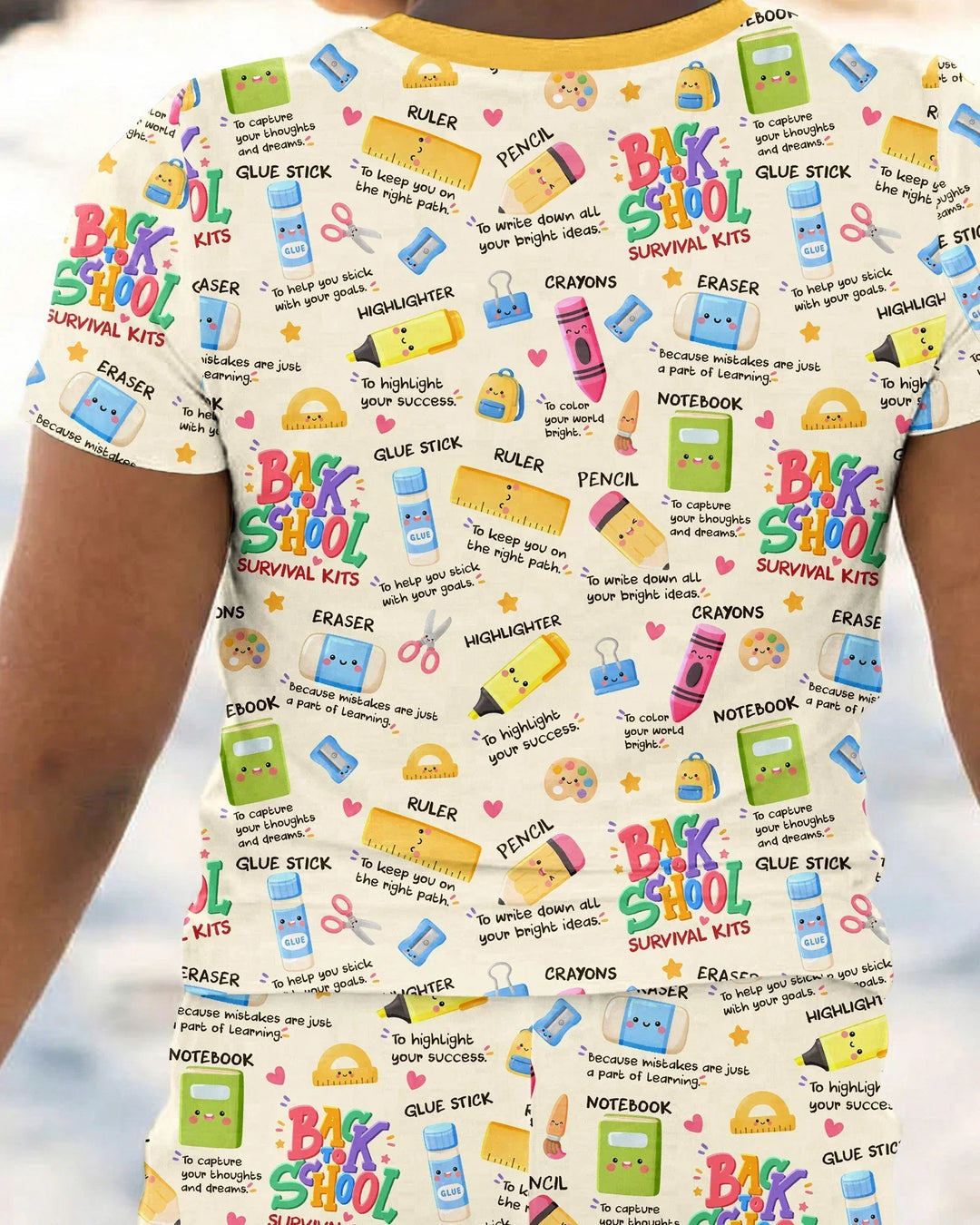 Back To School Survival Kit Bamboo Two Piece Short Sleeve Pajama Set