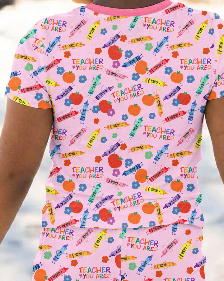 Teacher You Are Special Bamboo Two Piece Short Sleeve Pajama Set