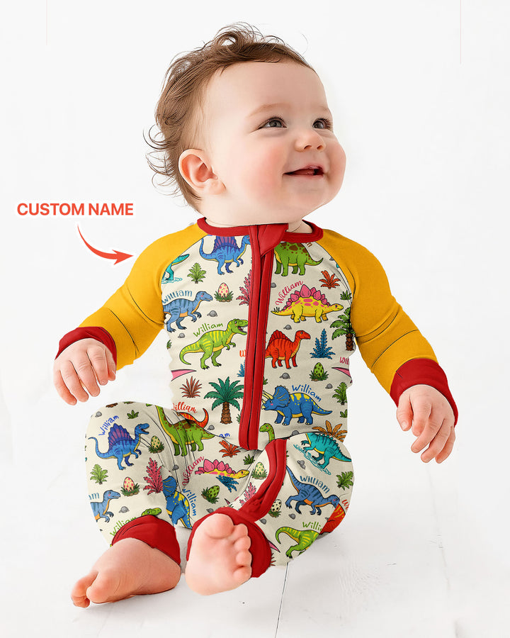 Dino Field Guide Custom Name Bamboo Convertible Zippy