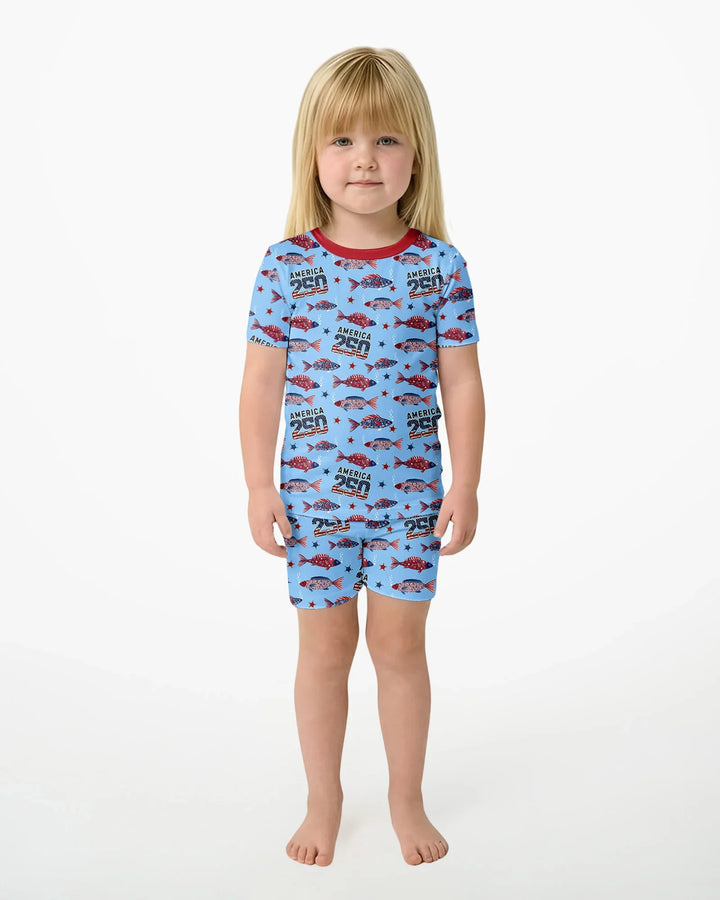 Conjunto de Pijama de Dos Piezas de Bambú con Mangas Cortas y Pantalones Cortos