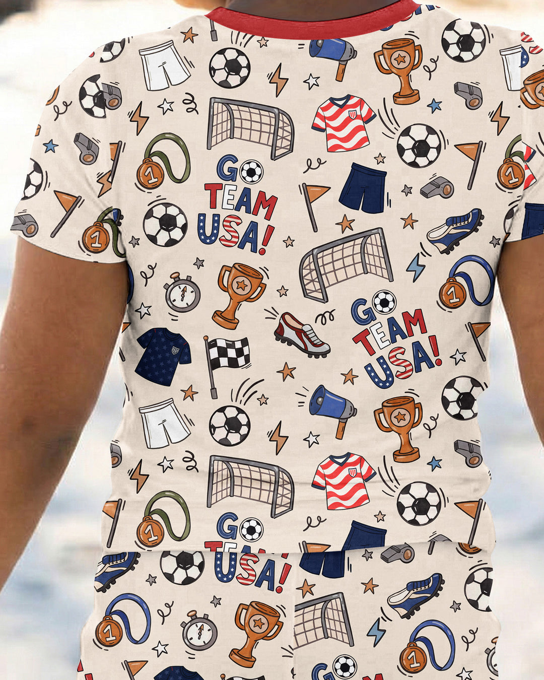 Soccer Go Team USA Bamboo Two Piece Short Sleeve Pajama Set