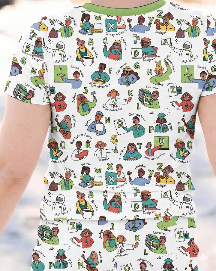 Conjunto de pijama de dos piezas de manga corta de bambú