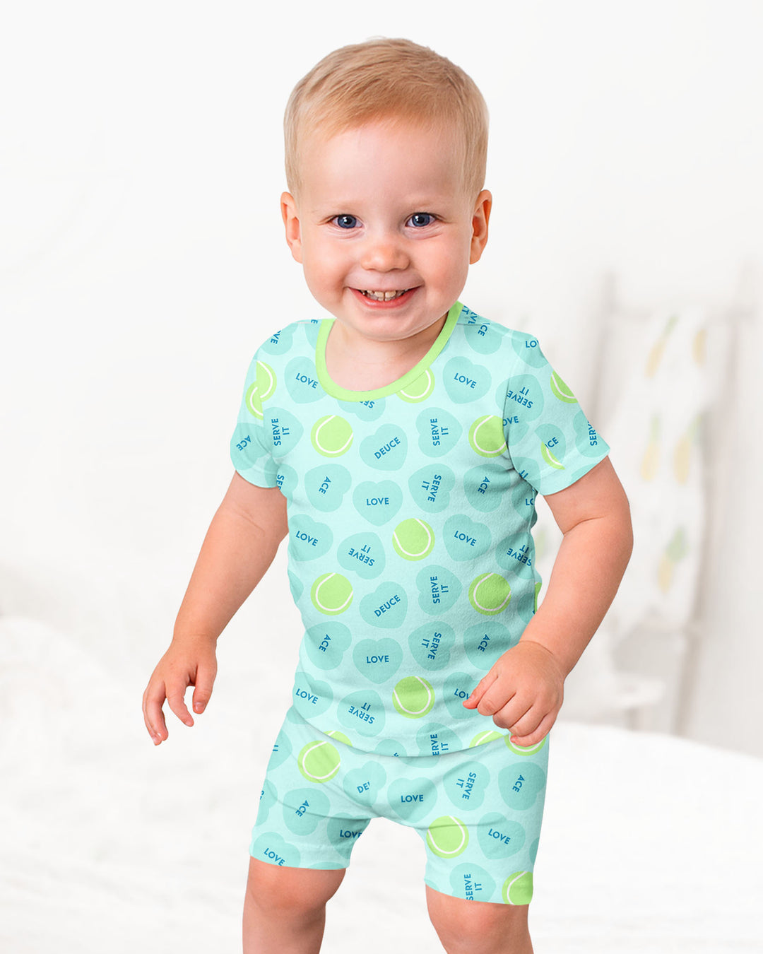 Schlafanzug-Set zweiteilig, kurze Ärmel, kurze Hose, Bambus