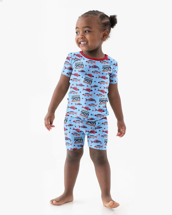 Conjunto de Pijama de Dos Piezas de Bambú con Mangas Cortas y Pantalones Cortos